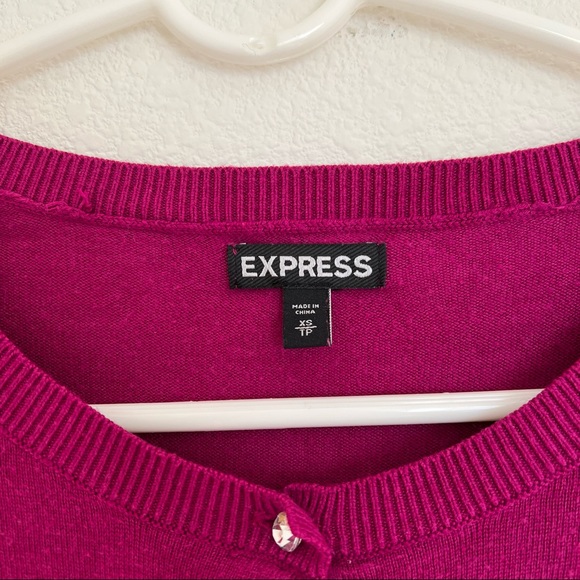 Express Purple Rhinestone Button Cardigan - Picture 4 of 4